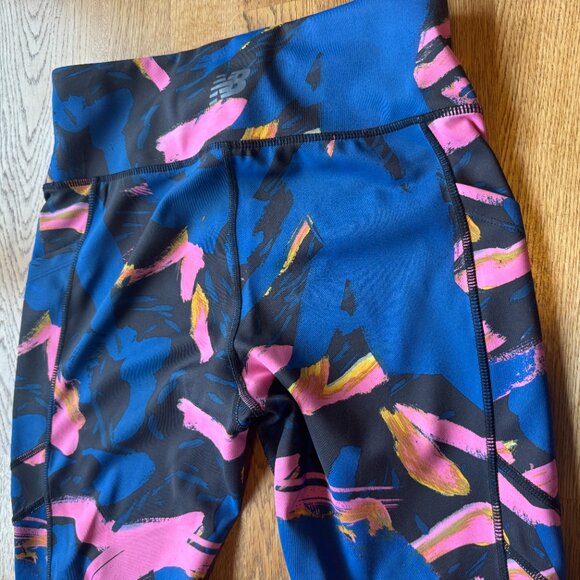 New Balance Printed 7/8 Running Tights Blue Camo - Picture 5 of 12